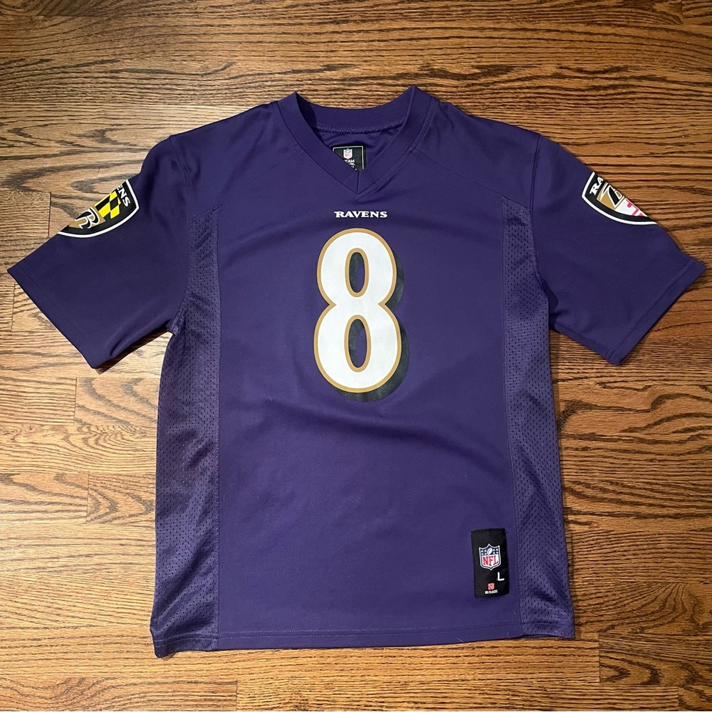 NFL Team Apparel Baltimore Ravens Lamar Jackson Jersey - Youth Large (14/16)